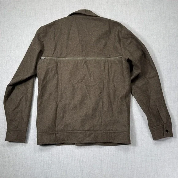 B. Scott Jacket Wool Blend Utility Style Brown Zip Front Streetwear Size M